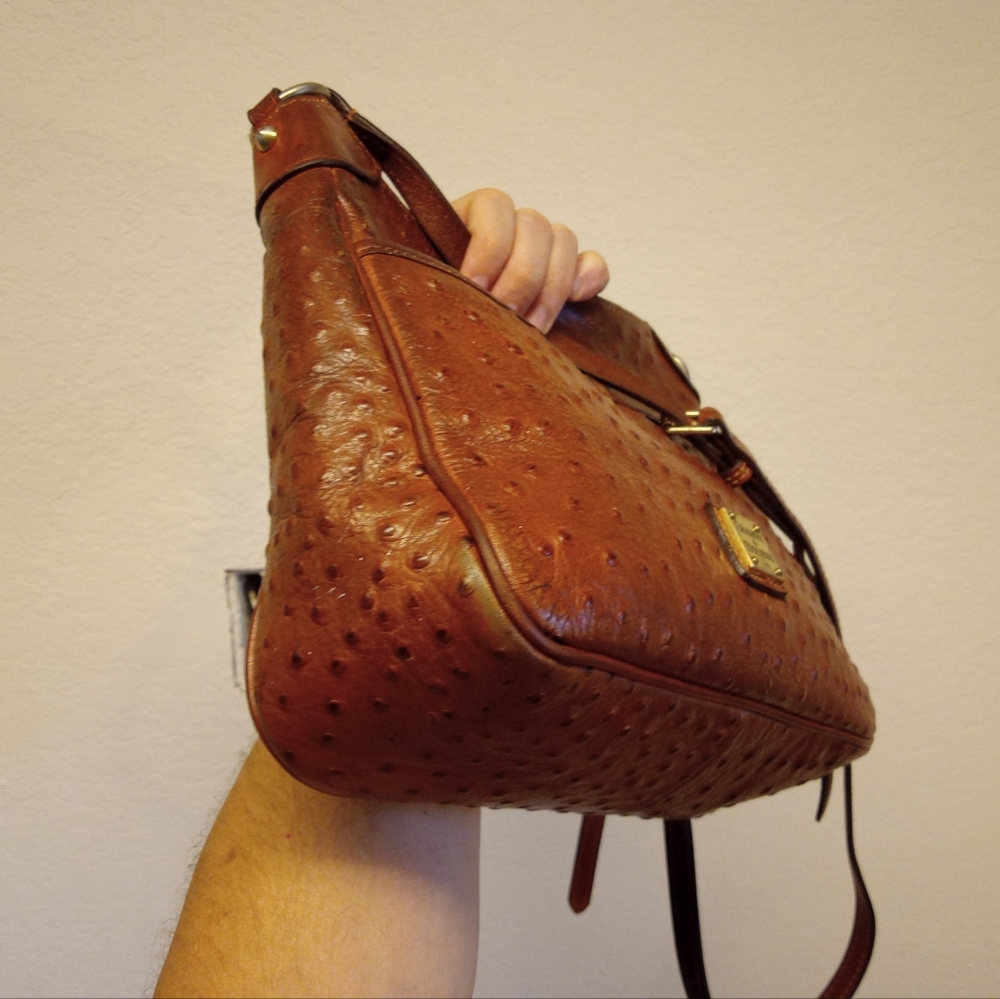 Dooney & Bourke Ostrich Leather Purse shoulder Bag  Handbag Crossbody Vintage - Picture 9 of 15